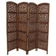 thumbnail image 2 of The Urban Port 1" 4-panel Contemporary Wood Partition Screen/Room Divider Brown, 2 of 5