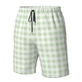 thumbnail image 5 of Kdxio Pistachio Green Checkboard Pattern Mens Casual Shorts - Drawstring Summer Beach Sports Shorts for Men, 5 of 9