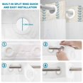 thumbnail image 5 of No Hook Shower Curtain, Modern Simple Art Shower Curtains for Bathroom with See Through Top Window, Blue Vertical Stripes Pattern Beige Waterproof & Washable Bath Curtain Stall 48"x72", 5 of 9