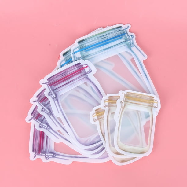 Bolsa Con Cierre Ziplock, Bolsas De Almacenamiento Portátiles Reutilizables Para Ahorrar Alimentos, Bolsas Con Cierre Hermético Para Refrigerios #3 3 Uds L 4 Uds M 3 Uds S