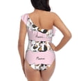 thumbnail image 5 of Gaeub Cute Cats Women's One Shoulder Ruffle Tummy Control Swimwear for Swimming Surfing Beach Party - Medium, 5 of 8
