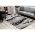thumbnail image 6 of 2â€™ x 20â€™ Gray and Black Abstract Waves Runner Rug, 6 of 9