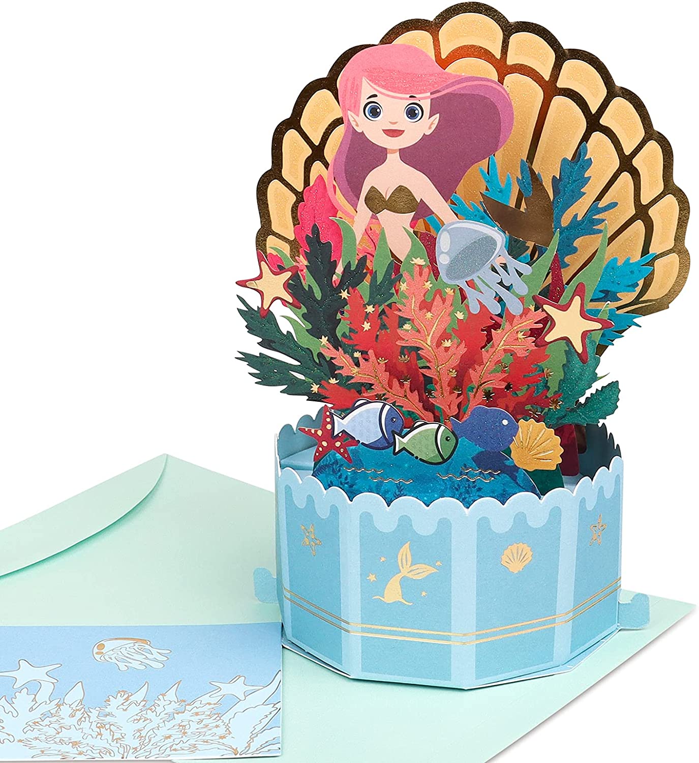 The Little Mermaid Pop Up Card, Pop Up Birthday Card for Her, 3D Pop Up