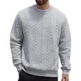 thumbnail image 2 of pstuiky camisas de manga larga para hombre, Blusa/camiseta informal y moderna de color liso con cuello redondo y manga larga para hombre Tops de hombre m, 2 of 9