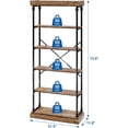 thumbnail image 3 of GAOMON Bookcases, Retro Color 5-Tier Farmhouse Bookshelf, Wooden Open Display Shelf with Storage, Rustic Organizer for Living Room, Bedroom, Home Office, 70" Tall, 3 of 8