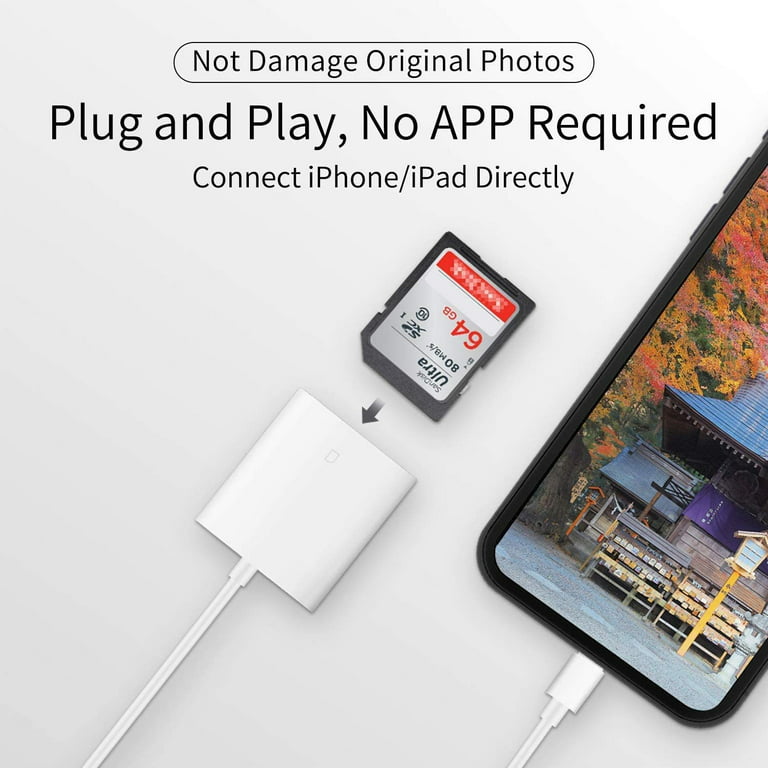  [Apple MFi Certified] Micro SD Card Reader for iPhone