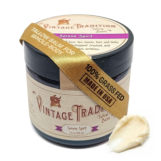 Bálsamo multiuso de sebo de res Vintage Tradition - Ungüento para el cuidado de la piel de bosque fragante, hidratante y curativo, reemplaza la loción corporal Crema para manos Más - Aceite esencial A
