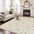 thumbnail image 2 of 5'x7' Area Rugs for Living Room Bedroom, Sage Green Easter Washable Rug Carpet Runner Indoor Outdoor, Spring Vintage Bunny Eggs on Linen Non Slip Floor Mats Area Rug for Kitchen, Nursery, 2 of 8
