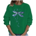 thumbnail image 2 of jjayotai Long Sleeve Shirts for Women, Casual Dragonfly Graphic Crewneck Sweatshirt Teen Girls Oversized Workout Basic Tops, 2 of 8