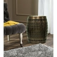 thumbnail image 2 of Saffron Fabs  Multiple Purpose Hand Tooled 2-piece Metal Stool Set Drum Bronze Bronze Finish Hand Painted Casual Table Sets, 2 of 5