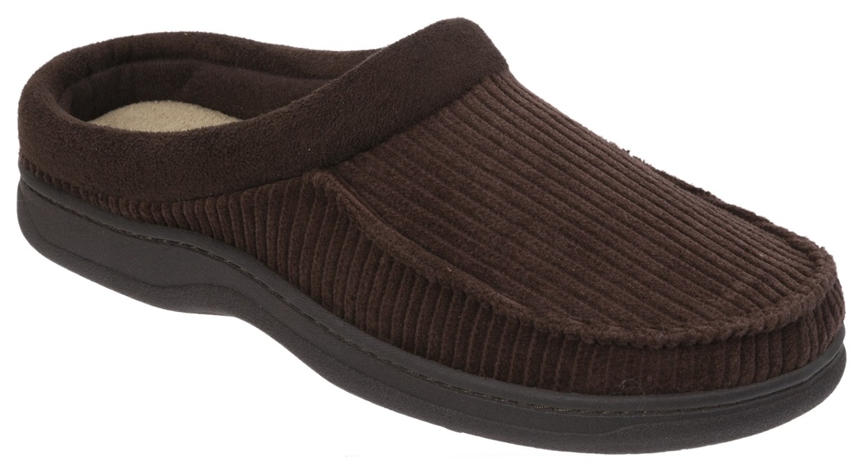 Dearfoams Men's Corduroy Clog Memory Foam Slippers (Large (1112