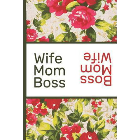 Best Mom Ever : Wife Mom Boss Vintage English Red Rose Pretty Waterpaint Blossom Composition Notebook College Students Wide Ruled Line Paper 6x9 Inspirational Gifts for