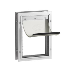 Hakuna Pets White Deluxe Aluminum Pet Door, Medium, 42 lbs