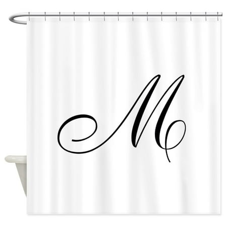 Cafepress Ornate Script Monogram Letter M In Black Shower Cu