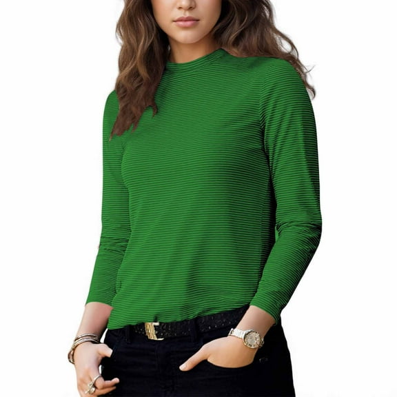 Byworldtasic Basic Striped Sweatshirt for Women Crewneck Casual Trendy Long Sleeve Pullover Tops