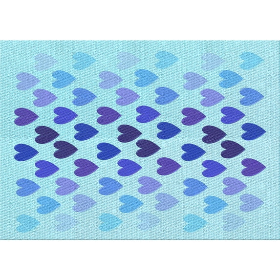 Ahgly Company Indoor Rectangle Patterned Butterfly Blue Area Rugs, 7' x 10'