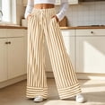 thumbnail image 4 of Sunnin Striped Drawstring Waist Pants with Pockets Straight Leg Relaxed Fit Casual Wear, 4 of 6