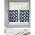 thumbnail image 5 of Blue White Snowflake Tier Curtains 36 Inch Length,Sheer Curtains for Bedroom Living Room Window Winter Geometric Check Plaid Rod Pocket Drapes Kitchen Curtains Small Half Window 27.5"x36" 2 Panels, 5 of 6
