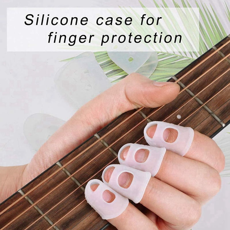 400 Pcs Fingertip Protectors, 5 Sizes Ukulele Finger Caps,for Guitar Ukulele Stringed Instruments