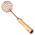 thumbnail image 1 of Stainless Steel Whisk Highly Flexible Whipped Cream Blender Screw Head Egg Whisk with Multi-layer Loop Wire Wooden Handle Spring for Baking Egg Cream Batter, 1 of 8
