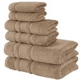 thumbnail image 4 of Qute Home 6 Piece Cotton Bath Towel Set, Brown, 4 of 8