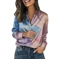 thumbnail image 3 of Womens Tops Satin Shirt Retro Floral Print Casual Long Sleeve Tops Blouses for Women Dressy Casual, 3 of 9