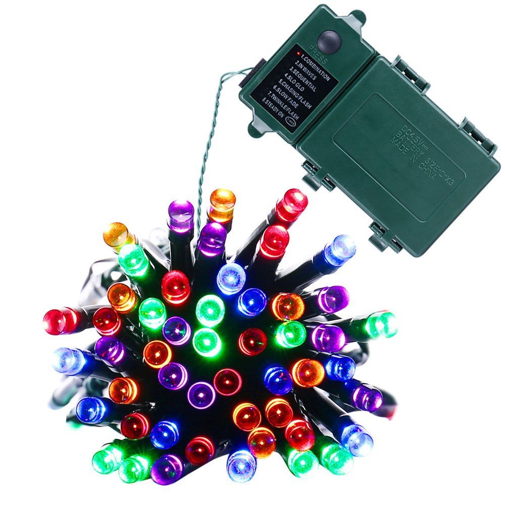 LUCKLED Decorative Battery String Lights, 50 LED 13.1ft Super Bright