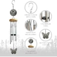 thumbnail image 3 of 29" FONMY Silver Butterfly Wind Chimes Alumium Tube, Hanging Yard Decoration For Outdoor garden, 3 of 7