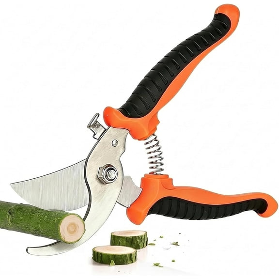 Professional Pruning Shears with 3Cr13 Steel Blades, 7.5 inch Heavy Duty Garden Clippers for Tree Trimming and Grafting, Ergonomic Hand Pruners