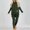 Army Green, variant on Hueook Womens Sets 2 Piece Outfits Women's Slit Long Sleeve Round Neck Casual Solid Color Suit White S