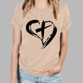 thumbnail image 1 of Fiudx Ofertas Del Día Tops con Estampado de Moda para Mujer, Blusa de Manga Corta con Cuello Redondo, Camisetas, 1 of 4
