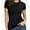black, variant on Fashion Casual Women's Crew neck Short Sleeve T-Shirt Basic Tee Tops