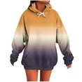 thumbnail image 3 of Womens Hoodies Sweatshirts Women's Trendy Winter Long Sleeve Solid Color Casual Loose Hooded Tops Pullover Blouse Orange#01 XL, 3 of 6