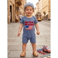 thumbnail image 4 of Cenuakty Baby 3M 6M 12M Boy Independence Day Jumpsuit Short Sleeve Round Neck Letter Flag Embroidery Romper with Hat, 4 of 9