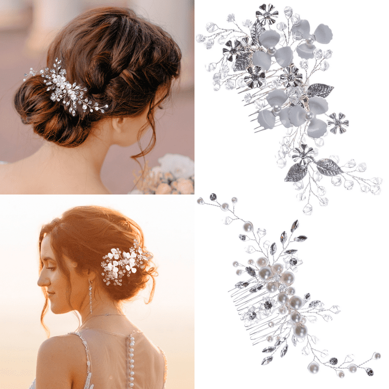 Pearl Rhinestone Crystal Bridal Hair Accessories Women Hair Comb