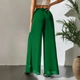 thumbnail image 5 of Lumtrix Women's Chiffon Pleated Wide Leg Pants Baggy Culotte Dressy Casual Palazzo Pants Flowy Loose Beach Trousers Hight Waist Pants Green L, 5 of 5