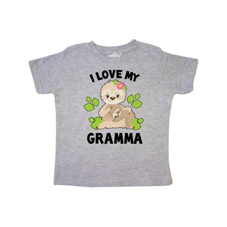 

Inktastic Cute Sloth I Love My Gramma with Green Leaves Gift Toddler Boy or Toddler Girl T-Shirt
