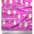 thumbnail image 1 of Soimoi Modal Satin Fabric Wine Glass Bar Print Fabric by Yard 42 Inch Wide, 1 of 3