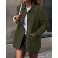 thumbnail image 3 of BTFBM Faux Suede Jacket Women Fall Fashion Leather Jackets Long Sleeve Button Down Winter Coats Shackets Outerwear, 3 of 9