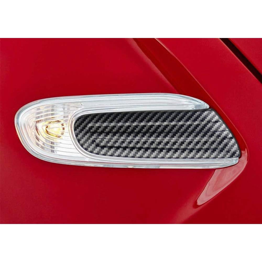 Black Carbon Fiber Pattern Side Marker Lamp Scuttle Insert Trims For MINI Cooper F55 F56 F57 Hardtop/5-Door/Convertible
