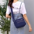 thumbnail image 4 of Hukapapa Bolsos de hombro con múltiples bolsillos, pequeño, ligero, bolso de viaje, correa ajustable, color azul, 4 of 5