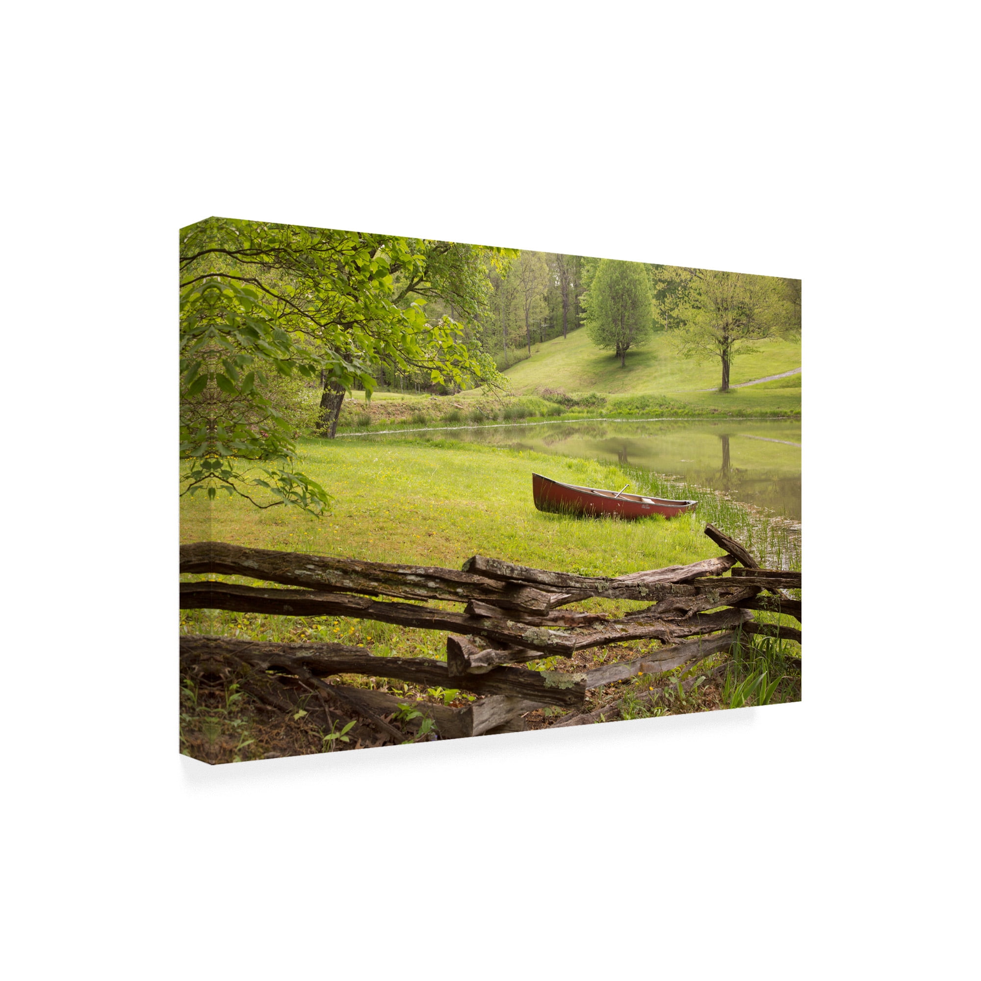 Trademark Fine Art 'Canoe And Fence' Canvas Art by Monte Nagler