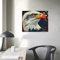 thumbnail image 4 of Autua Bald Eagle American Flag USA Canvas Wall Decor Independence Day 20x16in, 4 of 6