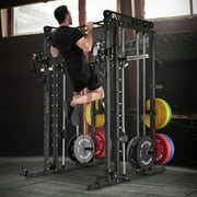 RitFit M1 Smith Machine with Cable Crossover System, Multi-function Squat Rack Power Cage for Home Gym, Power Rack and Packages