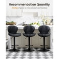 thumbnail image 6 of EOP Swivel Bar Stools Set of 4, Modern Upholstered Adjustable Height Counter Stools with Footrest, Faux Leather Upholstered BarStools with Metal Frame, Bar Chairs with Backrest, Black, 6 of 8