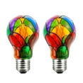 thumbnail image 3 of NWOKYZGH Dimmable Stained Glass LED Light Bulb Led Color Bulb 26E Base 4 A60 LED Light Bulbs for Party Light Festive Home Lighting Bedside Lamp2 Pack, 3 of 9