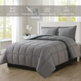 thumbnail image 1 of NEW 3-Piece Comforter Set - Reversible, Box Stitched Down Alternative, Full/Queen, All Season Suitable, Gray/Silver, 1 of 5
