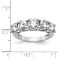 thumbnail image 3 of 14K White Gold Cushion Five Stone Ring Band Moissanite Size 6 (2.26 cttw.), 3 of 8