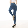 thumbnail image 4 of Women's High Waist Yoga Pants - Booty Lifting & Toning Workout Leggings, Stretchy Denim-Like Solid Color Fitness Pants,for Size L, 4 of 6