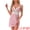 Pink, variant on DARING DIVA Women's Satin Lingerie Lace Babydoll Slip Nightie Chemise Dress S Black